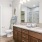 a bathroom with a large mirror