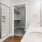 a bathroom with a glass shower