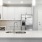 a kitchen with white cabinets